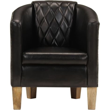 Chaise cabriolet noir cuir véritable