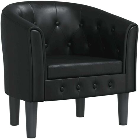 Chaise cabriolet noir similicuir