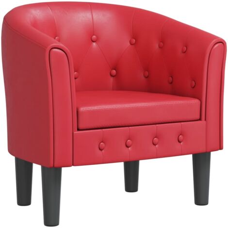 Chaise cabriolet rouge similicuir