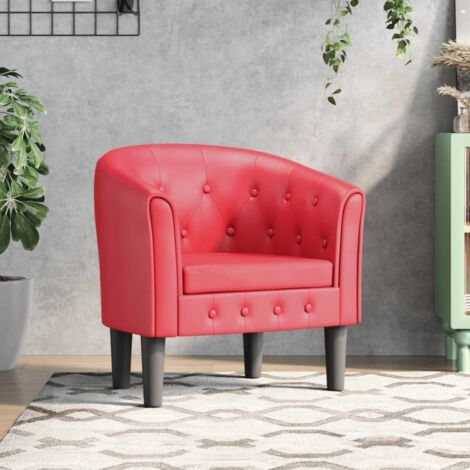 Chaise cabriolet rouge similicuir vidaXL
