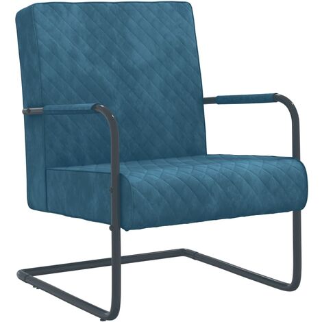 Chaise cantilever Bleu Velours
