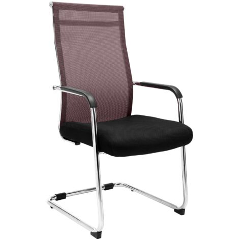 Chaise cantilever Brenda avec revétement en maille et Pied luge en métal