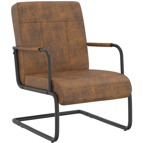 Chaise cantilever Marron Tissu