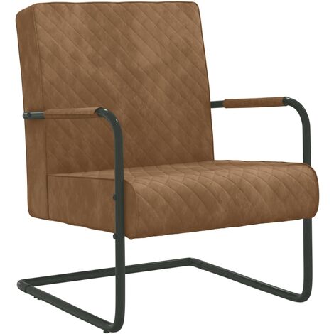 Chaise cantilever Marron Velours
