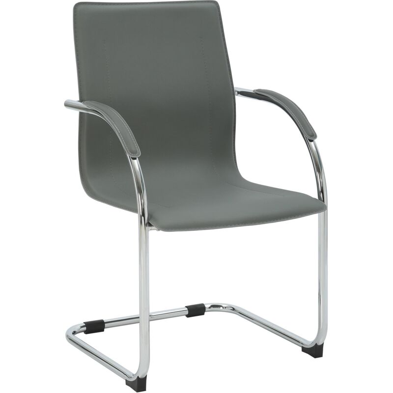 Chaise cantilever Noeleen en simili cuir Gris