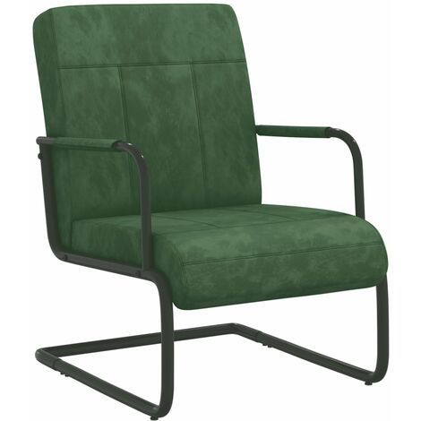 Chaise cantilever Vert foncé Velours