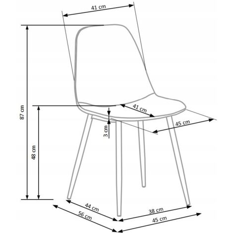 Chaise capitonnée en velours marron W160