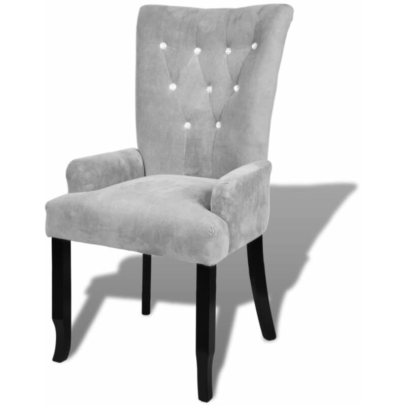 Fauteuil Velours Argenté