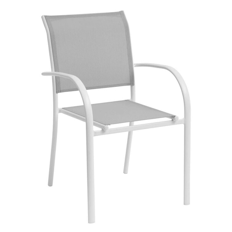 Chaise carrée grise/blanche