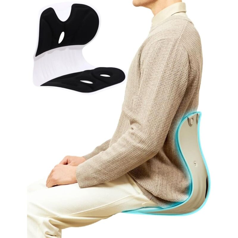 Chaise Chaise de bureau avec support dorsal – Support lombaire pour une correction correcte, parfaite pour chaise de bureau, canapé, siège au sol et