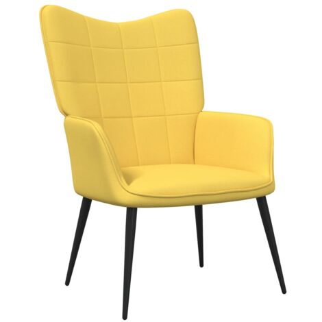 Chaise  Chaise de relaxation Jaune moutarde Tissu  Chaise de salon 72273