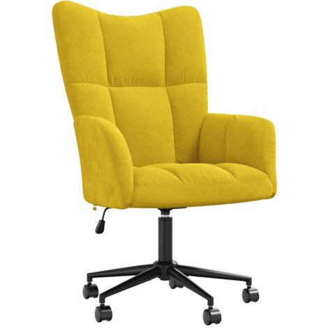 Chaise  Chaise de relaxation Jaune moutarde Velours  Chaise de salon 41678