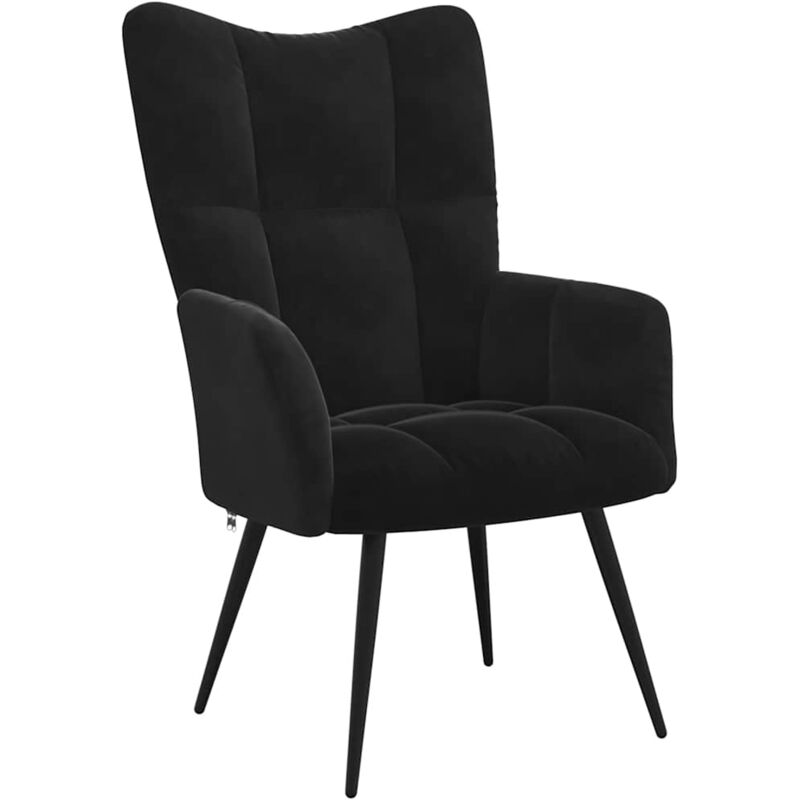 Maison Chic - Chaise Chaise de relaxation Noir Velours Chaise de salon 57114