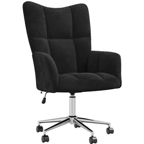 Chaise Chaise de relaxation Noir Velours Chaise de salon 79472