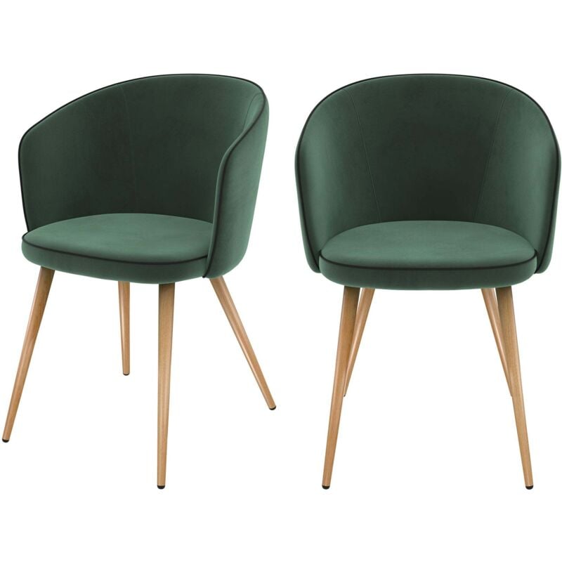 Lot de 2 chaises en velours vert - CHIARA