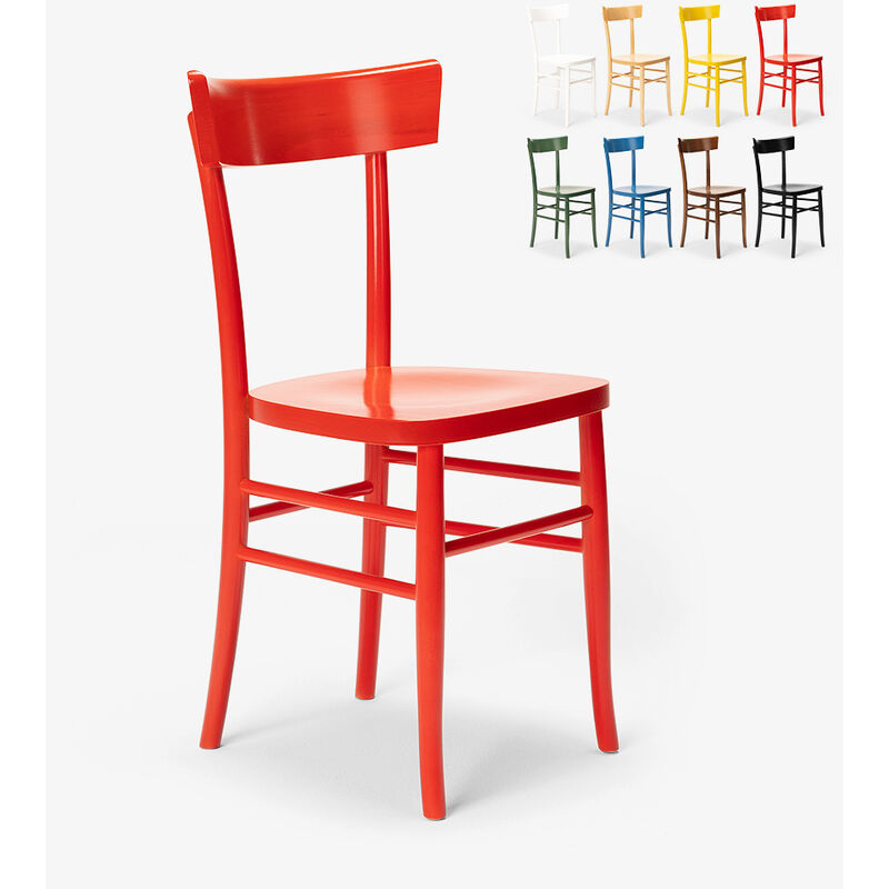 Ahd Amazing Home Design - Chaise en bois rustique pour salle à manger cuisine bar restaurant Milano Couleur: Rouge