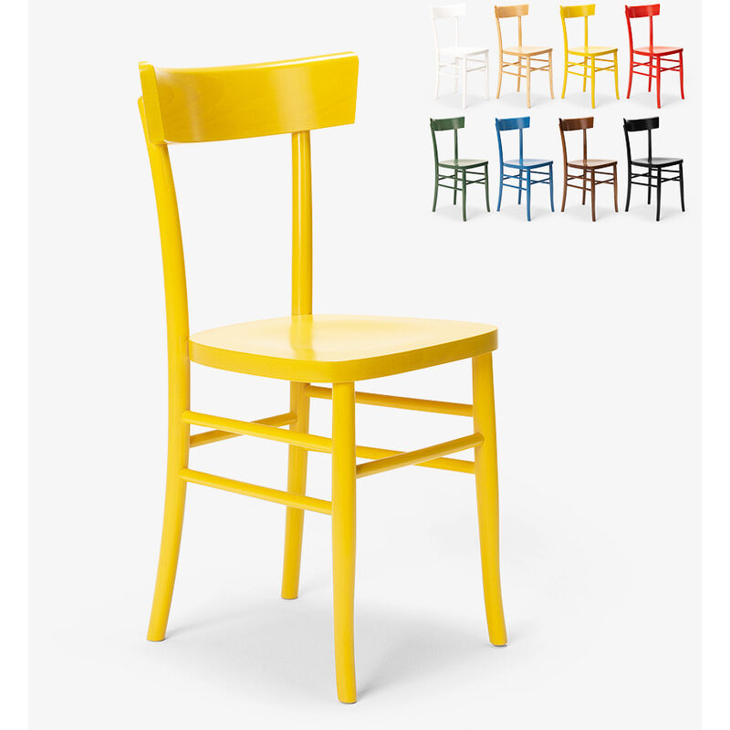 Ahd Amazing Home Design - Chaise en bois rustique pour salle à manger cuisine bar restaurant Milano Couleur: Jaune
