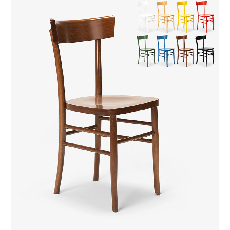 Chaise en bois rustique pour salle à manger cuisine bar restaurant Milano Couleur: Marron
