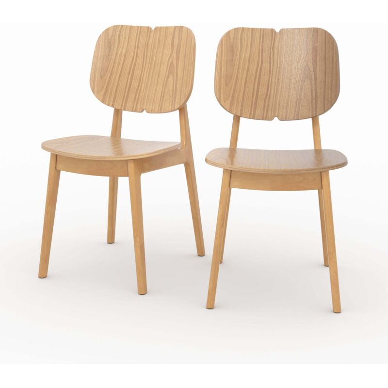 Rendez-vous Déco - Lot de 2 chaises en bois clair - clyde