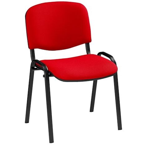 Chaise conférence classique rouge piètement noir - Maxiburo