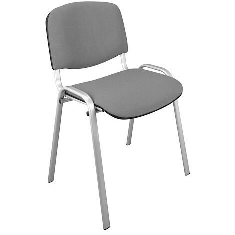 Chaise conférence empilable gris piétement alu