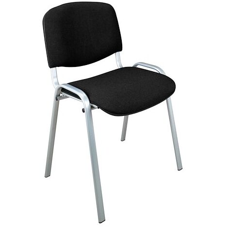Chaise Conférence empilable noir piétement alu