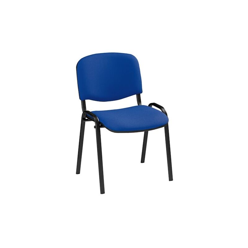 Chaise conférence classique bleue piètement noir - Maxiburo