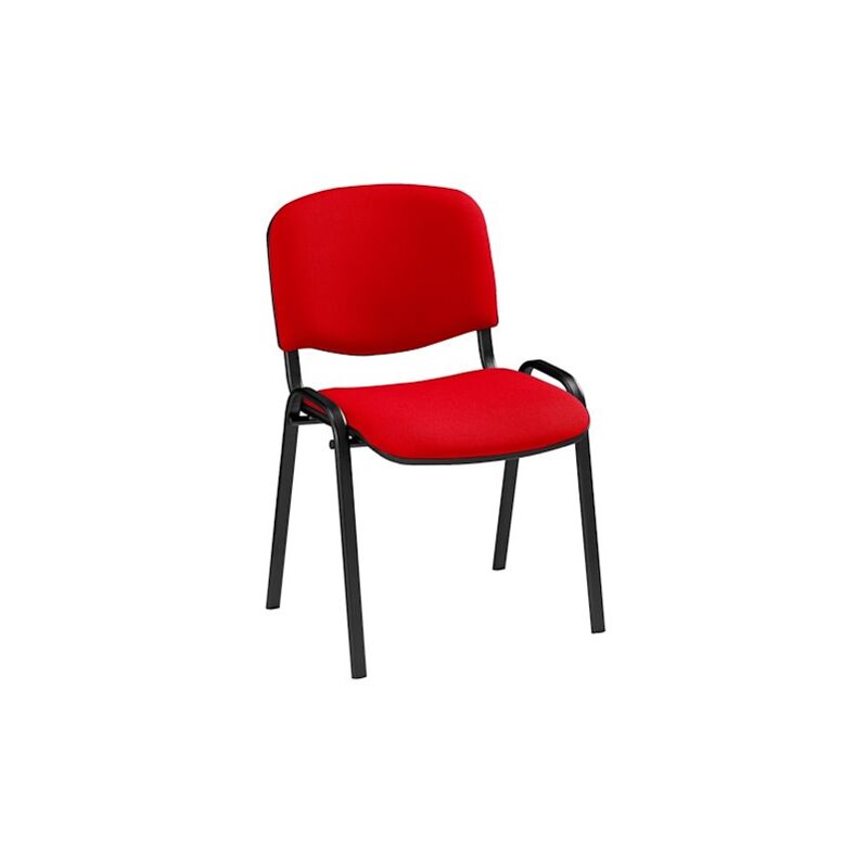 Sans Marque - Chaise conférence classique rouge piètement noir - Maxiburo