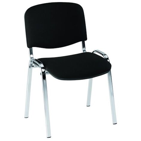 Chaise conférence professionnelle noire - pieds chromé - Maxiburo