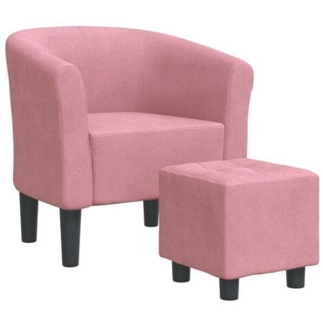 Chaise convertible avec repose-pieds intégré – Fauteuil relax en velours rose doux, design moderne et confortable pour salon ou chambre