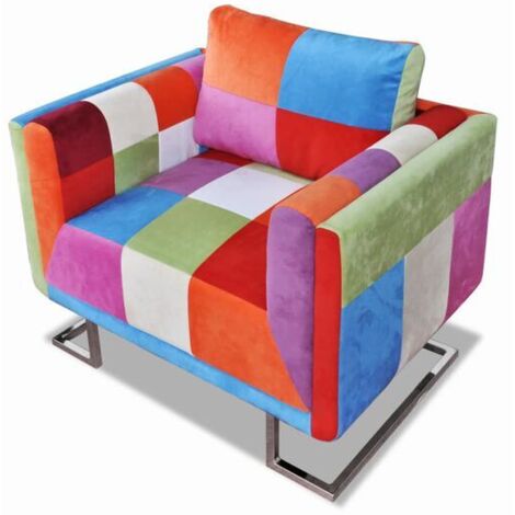 Chaise cubique modulaire en métal chromé – Siège design moderne pour bureau, salon ou espace de travail – Montage facile sans outils