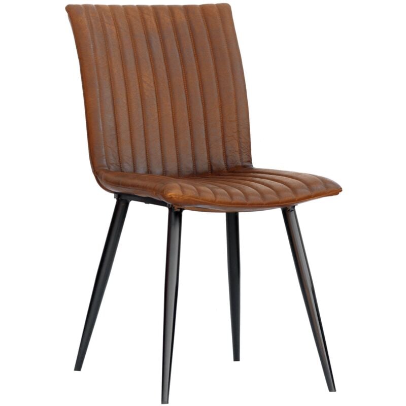 Chaise 44x56 Cuir Cognac IRON LABEL 10