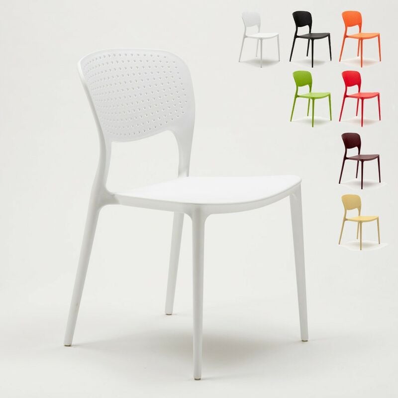 Ahd Amazing Home Design - Chaise de cuisine bar café polypropylène empilable intérieur et extérieur Garden Giulietta Couleur: Blanc