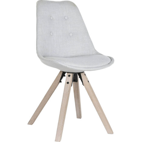 Chaise cuisine design gris clair élégance et confort - Gris clair tissu polyester