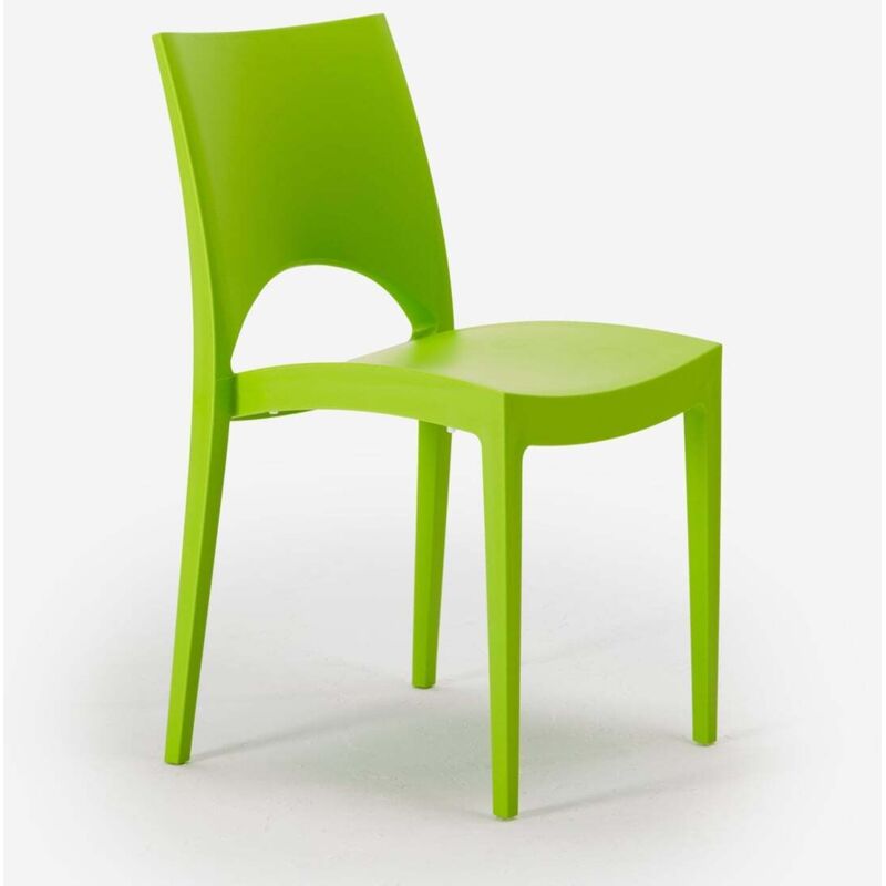 Chaise en polypropylène empilable salle à manger bar Paris Grand Soleil - Vert