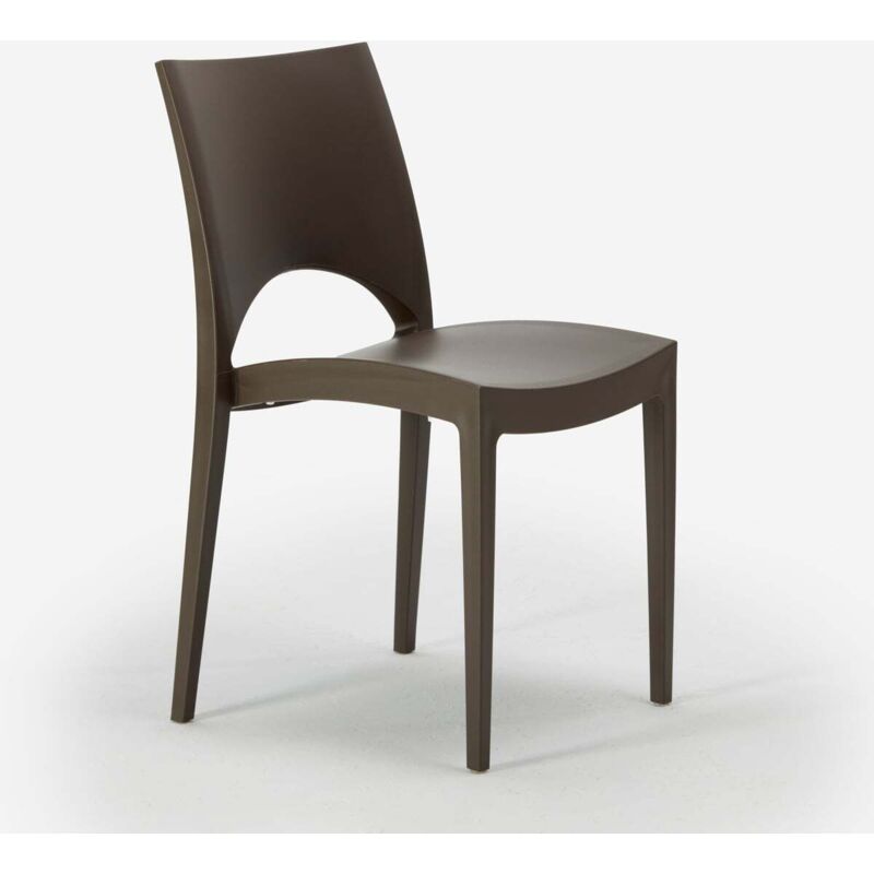 Grand Soleil – Chaise empilable en polypropylène pour salle à manger et bar – Résistante aux intempéries – Confort optimal – Hauteur d'assise 43 cm –