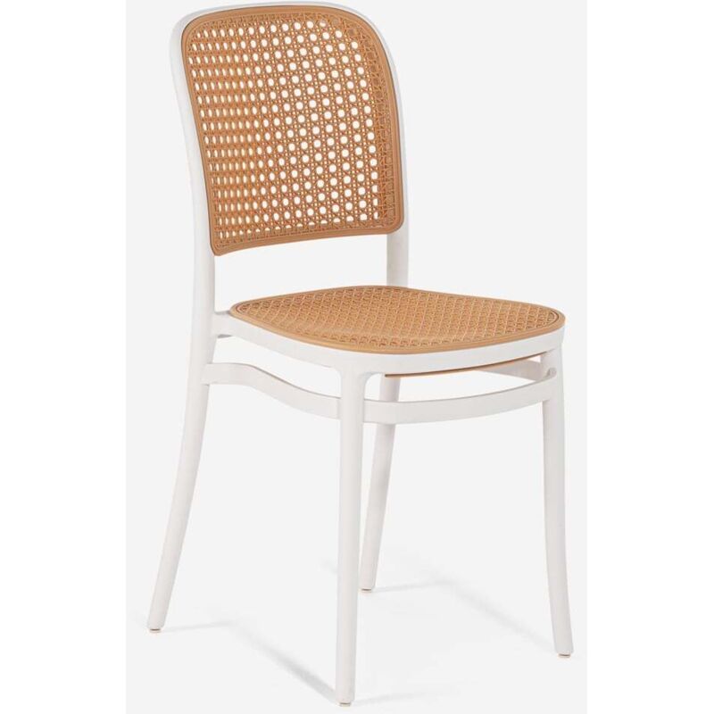 Chaise cuisine restaurant extérieur empilable style classique Vihmin - Blanc