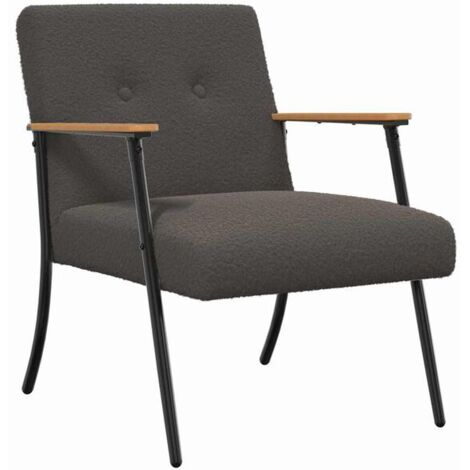Chaise d’accueil ergonomique en tissu texturé gris foncé – Siège de réception moderne, confortable et élégant pour bureau ou espace professionnel