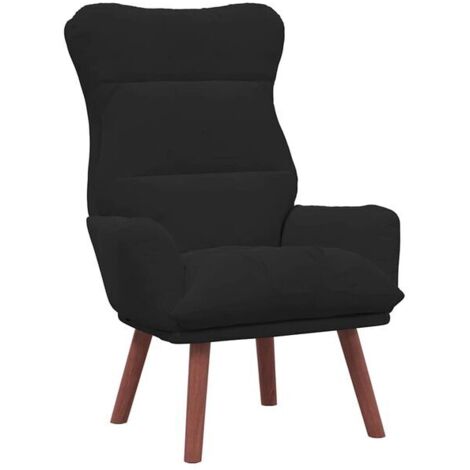 Chaise d'accueil noire en velours – Siège de réception ergonomique 69 x 74 x 93 cm – Confort élevé, design moderne pour bureau, salle d’attente ou espace professionnel