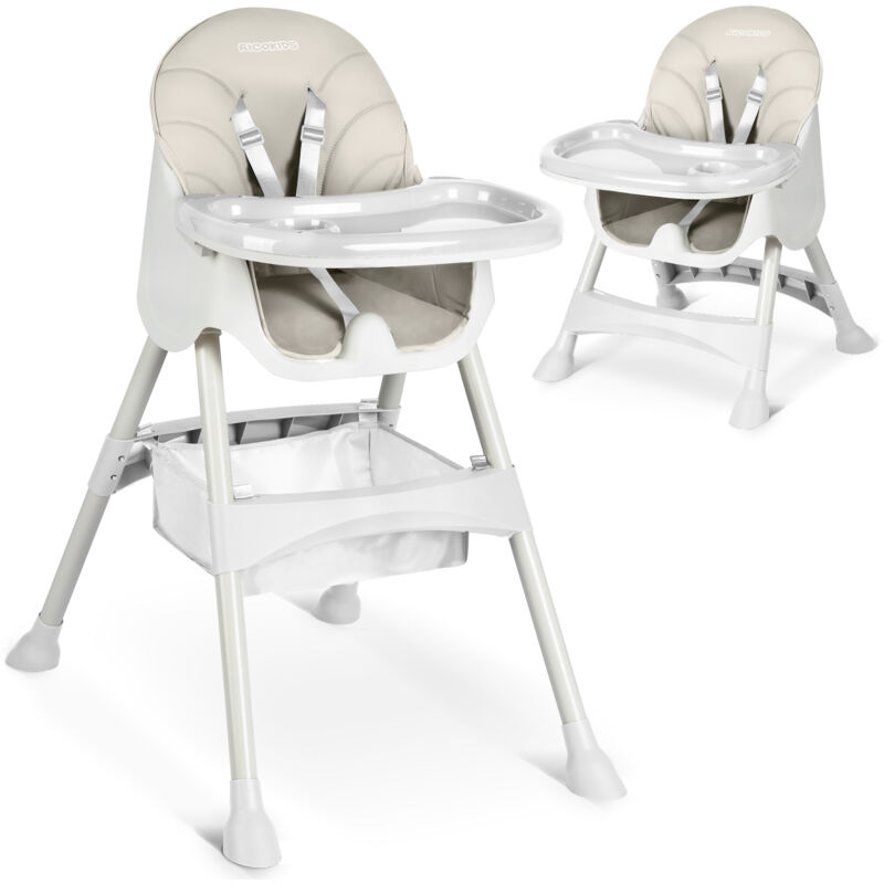 Chaise d'alimentation Milo avec table, gris