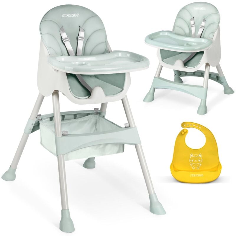 Chaise d'alimentation Milo avec table, vert