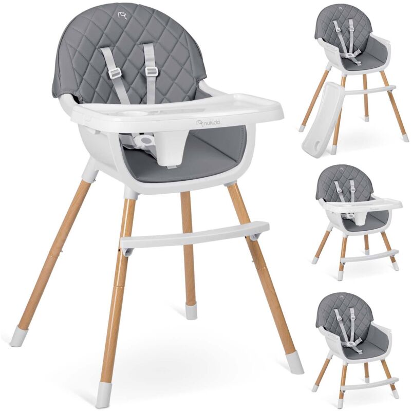 Chaise haute Nukido Lilo grise