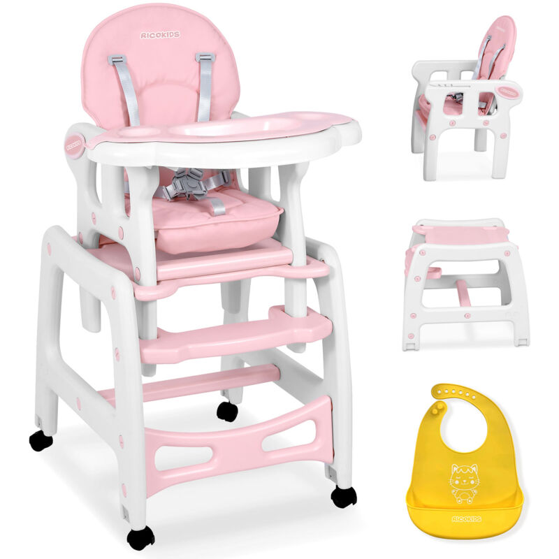 Chaise d'alimentation Sinco 5 en 1, rose