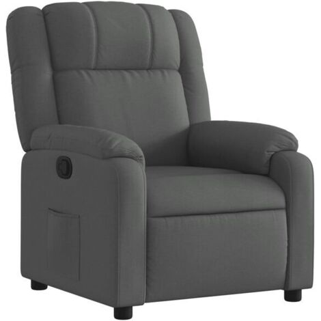 Chaise d'angle en tissu gris foncé – Fauteuil d'angle moderne avec dossier inclinable et assise confortable pour salon, coin détente ou espace bureau