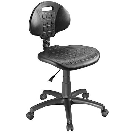 Chaise d'atelier Nargo haut noir - Avec roulettes