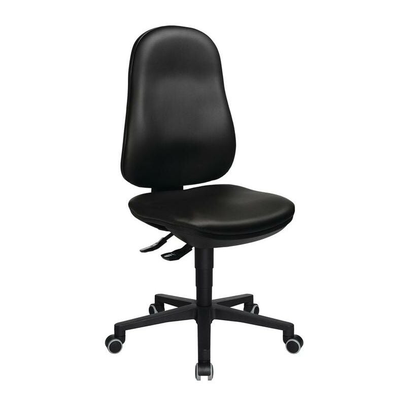 Chaise d'atelier pivotante Point 70 rouleaux rembourrage simili cuir noir 410-530 mm