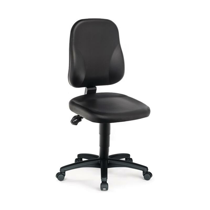 Bimos - Chaise d'atelier pivotante rouleaux rembourrage simili cuir noir 450-620 mm