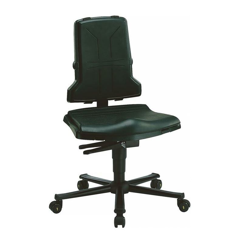 Chaise d'atelier pivotante Sintec b rouleaux polypropylène esd gris 430-580 mm