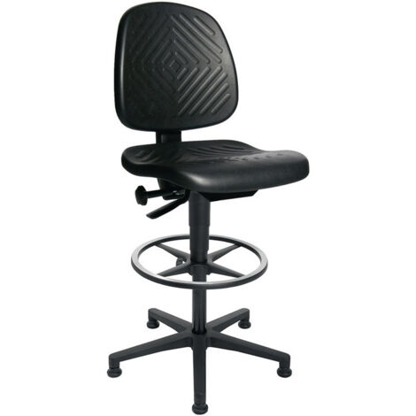 Chaise d'atelier pivotante TEC 40 Counter patins de sol + anneau de pied mousse