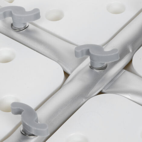 Chaise de bain circulaire ajustable en hauteur et antidérapante avec siège pour seniors - Modèle blanc aluminium 33 cm